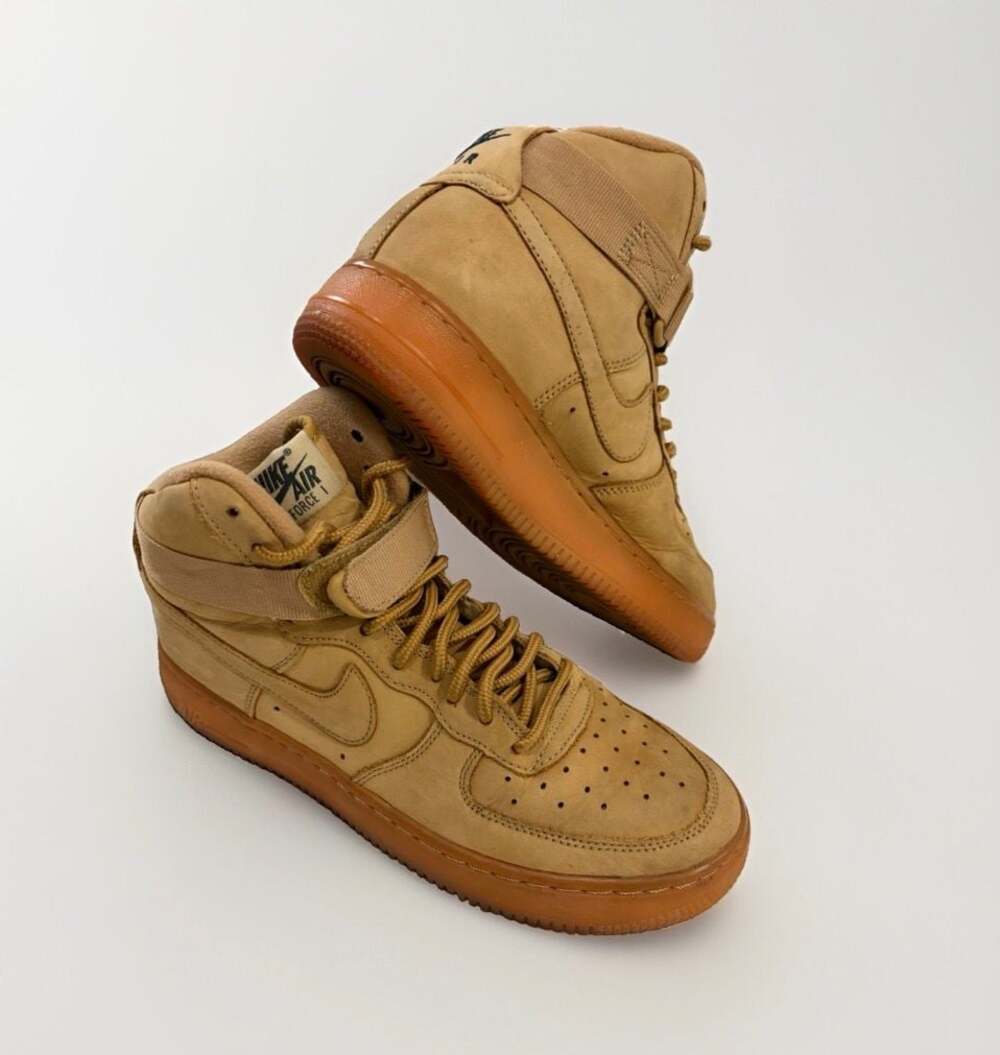 Nike Air Force 1 High WB GS 'Flax' Wheat Sneakers Size 5.5 Youth